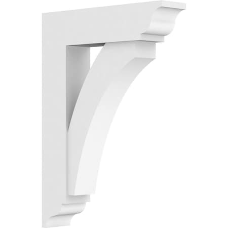 Ekena Millwork Standard Thorton Architectural Grade PVC Bracket with Traditional Ends, 3"W x 16"D x 22"H BKTP03X16X22THR01